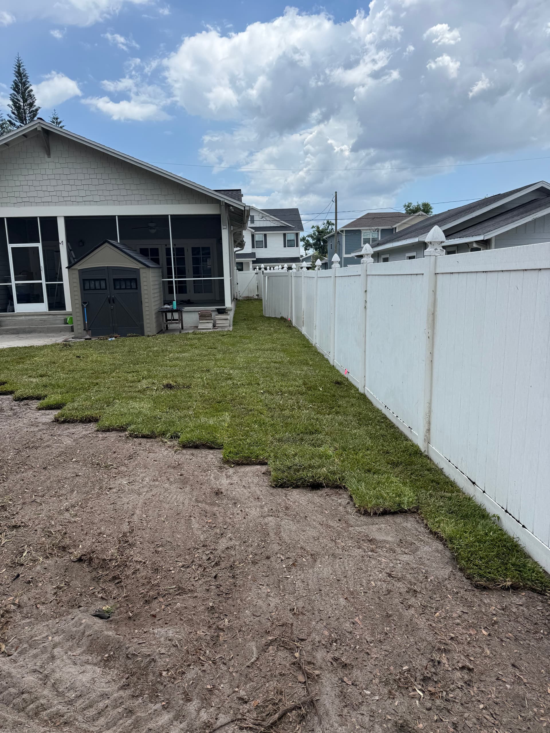 Gallery photos for From Bare Dirt to Green Grass - Tampa Sod Install: Image #2